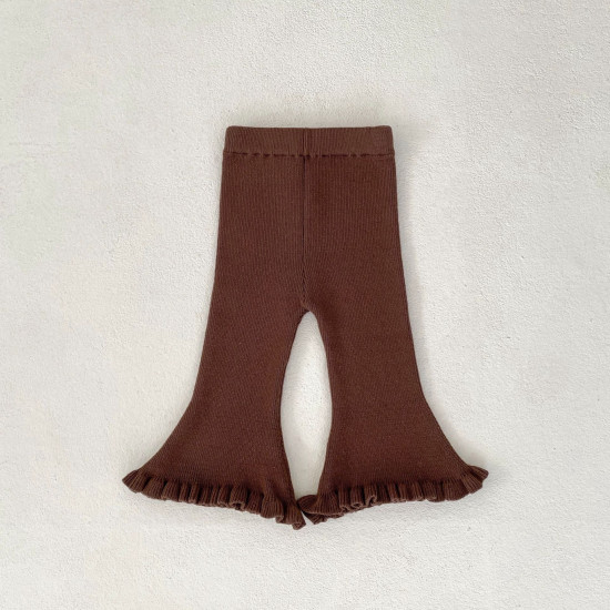 3-24M Baby Sets Ruffle Hem Knitted Cardigan Jacket & Bell-Bottom Pants  Baby Clothing  