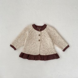 3-24M Baby Sets Ruffle Hem Knitted Cardigan Jacket & Bell-Bottom Pants  Baby Clothing  
