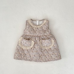 3-24M Baby Girls Thickened Lace Cotton Jacket Or Tank Dress  Baby Clothing  