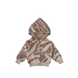 3-24M Baby Textured Jacquard Hooded Knitted Cardigan Jacket  Baby Boutique Clothing  