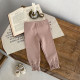 3-24M Baby Girls Pure Color Wooden Ears Bottoming Pants  Baby Boutique Clothing  