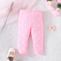 0-18M Baby Girl Spring And Autumn 3 Pieces Polka Dots Pants  Baby Clothing  