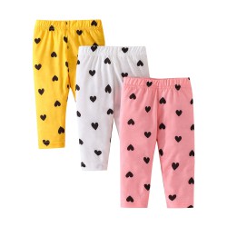 0-18M Baby Girls 3pcs Love Heart Pattern Pants  Baby Clothing  