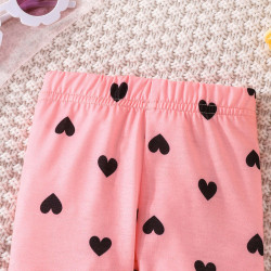 0-18M Baby Girls 3pcs Love Heart Pattern Pants  Baby Clothing  