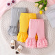0-18M Baby Girls 3pcs Solid Color Ruffled Flared Pants  Baby Clothing  