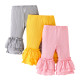 0-18M Baby Girls 3pcs Solid Color Ruffled Flared Pants  Baby Clothing  