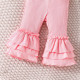 0-18M Baby Girls 3pcs Solid Color Ruffled Flared Pants  Baby Clothing  