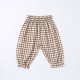 3-18M Baby Girls And Boys Muslin Plaid Bear Print Pants  Baby Clothing  