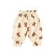 3-18M Baby Girls And Boys Muslin Plaid Bear Print Pants  Baby Clothing  