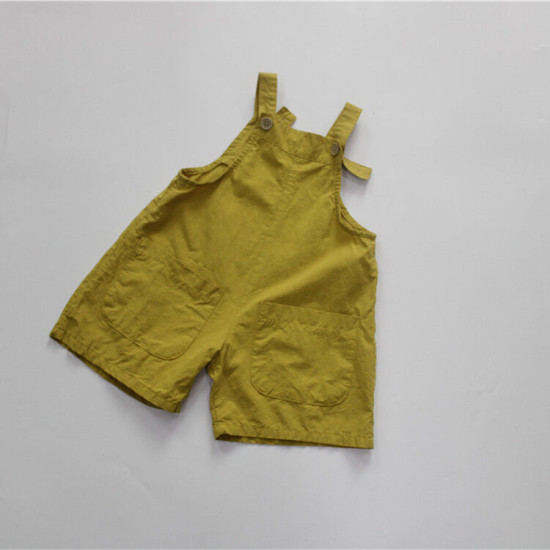 9M-7Y Suspender Solid Color Jumpsuit Shorts  Kids Boutique Clothing  