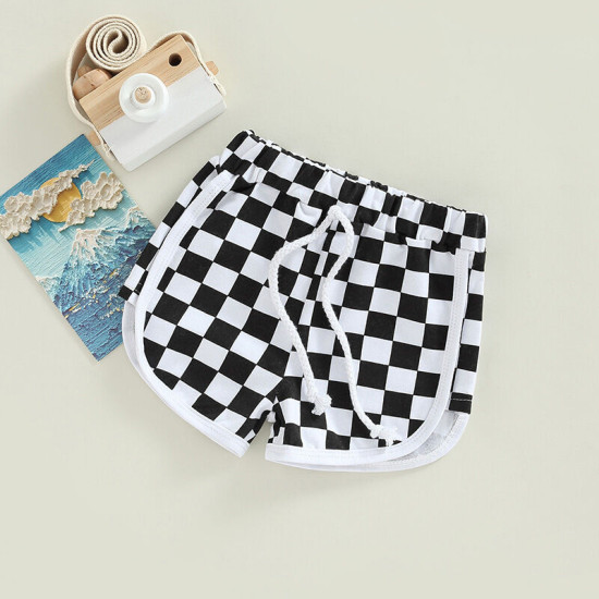 3M-3Y Baby Girls Checkerboard Drawstring Shorts  Baby Clothing  