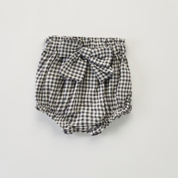 3M-4Y Flower Bow All-Match Seersucker Plaid Shorts Bud Pants  Baby Clothes  