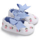 3-18M Baby Girls Embroidery Floral Striped Bow Princess Shoes  Baby Shoes  
