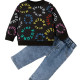 6M-3Y Baby Boys Etter Print Long Sleeve Top And Denim Trousers  Baby Clothing  