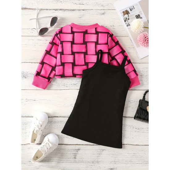 6M-3Y Baby Girls Sets Round Neck Letter Top & Sling Dresses  Baby Clothes  