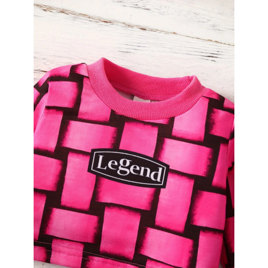 6M-3Y Baby Girls Sets Round Neck Letter Top & Sling Dresses  Baby Clothes  