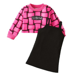 6M-3Y Baby Girls Sets Round Neck Letter Top & Sling Dresses  Baby Clothes  