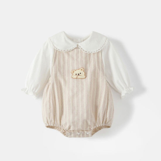 0-18M Baby Girls Doll Collar Tops And Bodysuit  Baby Clothing  