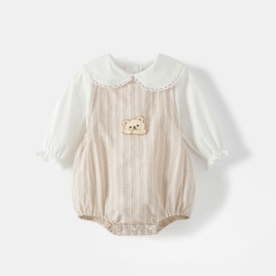 0-18M Baby Girls Doll Collar Tops And Bodysuit  Baby Clothing  