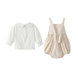 0-18M Baby Girls Doll Collar Tops And Bodysuit  Baby Clothing  