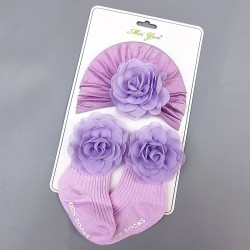 Newborn Sets Flower Baby Turban Hat And Socks  Accessories Vendors  