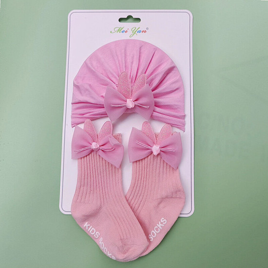 Newborn Rabbit Ears Baby Turban Hat Socks Set Of Two  Accessories Vendors  