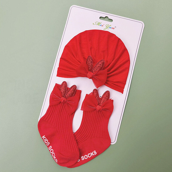 Newborn Rabbit Ears Baby Turban Hat Socks Set Of Two  Accessories Vendors  