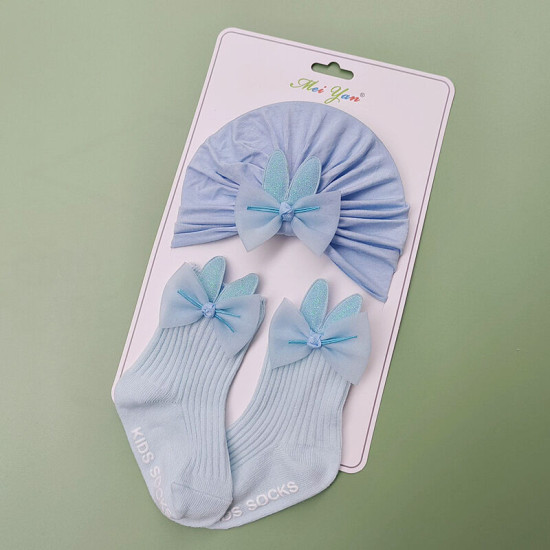 Newborn Rabbit Ears Baby Turban Hat Socks Set Of Two  Accessories Vendors  