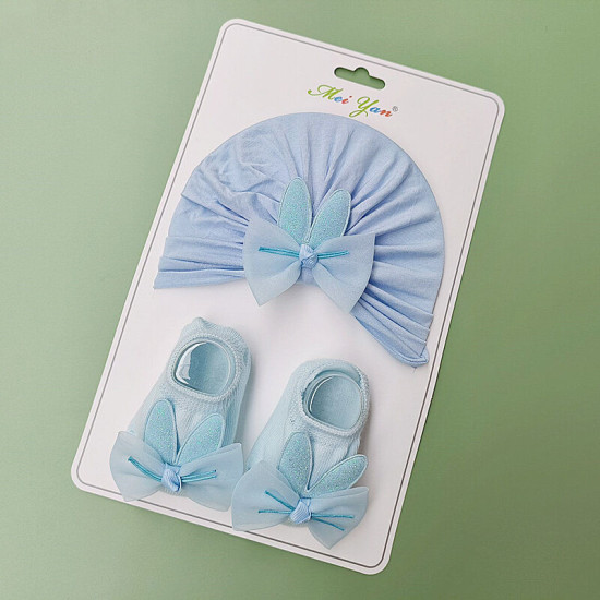 Nweborn Bow Baby Turban Hat Short Sock Set  Accessories Vendors  