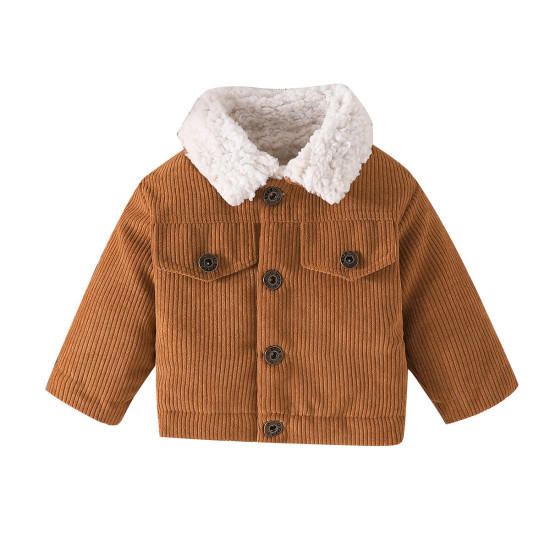 3M-3Y Baby Bear Back Pattern Lapel Corduroy Jackets  Baby Boutique Clothing  