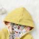 3M-3Y Baby Solid Color Hooded Floral Lined Thickened Jackets  Baby Clothing  