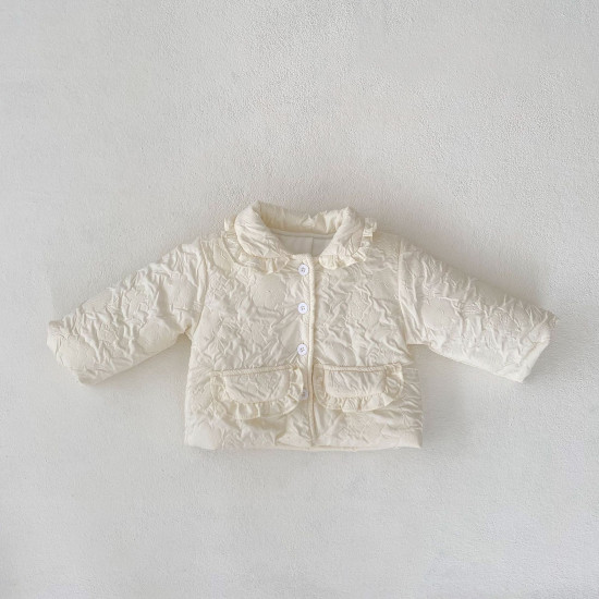 3-24M Baby Girls Ruffled Lapel Winter Cardigan Jacket Coats  Baby Boutique Clothing  
