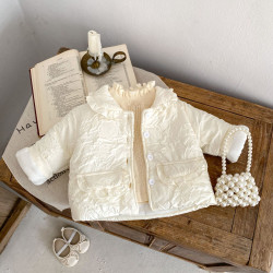 3-24M Baby Girls Ruffled Lapel Winter Cardigan Jacket Coats  Baby Boutique Clothing  