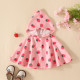 6M-3Y Baby Girls Strawberry Print Hooded Cape  Baby Boutique Clothing  