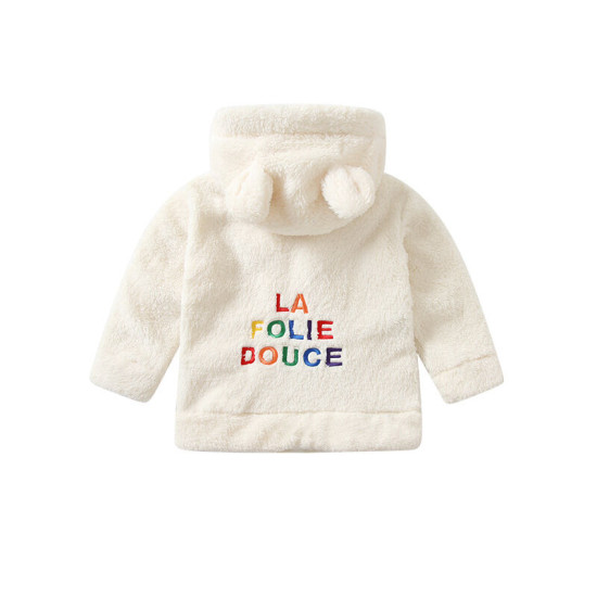 3M-3Y Baby Letter Print Hooded Zipper Jacket  Baby Clothing  