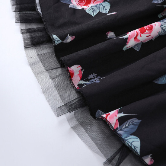 4-9Y Kids Girls Floral Mesh Dresses With Belt  Clothing Kidswear  