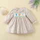 9M-5Y Toddler Girls Plaid Smocked Ruffle Collar Dresses  Girls Clothes  