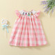 9M-5Y Toddler Girls Flutter Sleeve Plaid Smocked Dresses  Girls Clothes  
