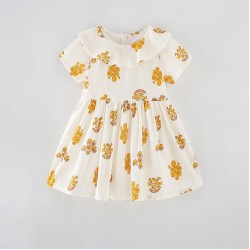 18M-7Y Toddler Girls Floral Print Shorts Sleeve Dresses  Girls Clothes  