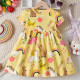 18M-7Y Toddler Girls Dinosaur Pattern Short Sleeve Dresses  Girls Clothes  