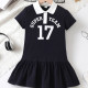 2-7Y Toddler Girls Polo Collar Short Sleeve Dresses  Girls Clothes  