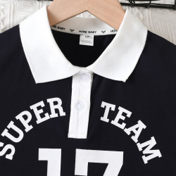 2-7Y Toddler Girls Polo Collar Short Sleeve Dresses  Girls Clothes  