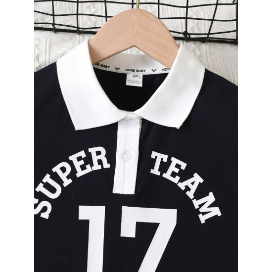 2-7Y Toddler Girls Polo Collar Short Sleeve Dresses  Girls Clothes  