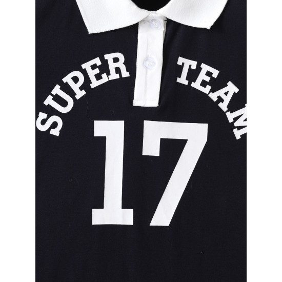 2-7Y Toddler Girls Polo Collar Short Sleeve Dresses  Girls Clothes  