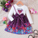 18M-6Y Toddler Girls Cartoon Print Long Sleeve Dresses  Girls Clothes  