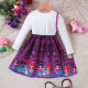 18M-6Y Toddler Girls Cartoon Print Long Sleeve Dresses  Girls Clothes  