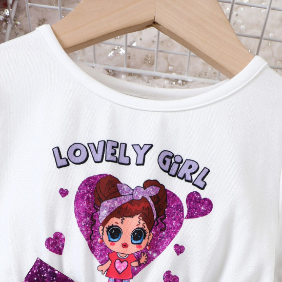 18M-6Y Toddler Girls Cartoon Print Long Sleeve Dresses  Girls Clothes  