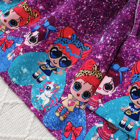 18M-6Y Toddler Girls Cartoon Print Long Sleeve Dresses  Girls Clothes  