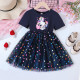 18M-6Y Toddler Girls Cartoon Printed Colorful Love Mesh Dresses Valentine's Day  Girls Clothes  
