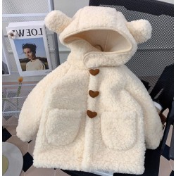9M-6Y Toddler Girls Solid Color Lambswool Hooded Jackets & Coats  Girls Clothing Suppliers  